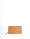 Bronze leather VIP briefcase with embroidered logo.