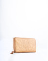 Bronze leather VIP briefcase with embroidered logo.