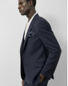 Dark blue regular fit half canvas suit - Man | Roberto Verino