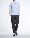 Blue mélange pique top