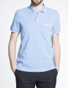 Blue mélange pique top
