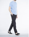 Blue mélange pique top
