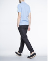 Blue mélange pique top