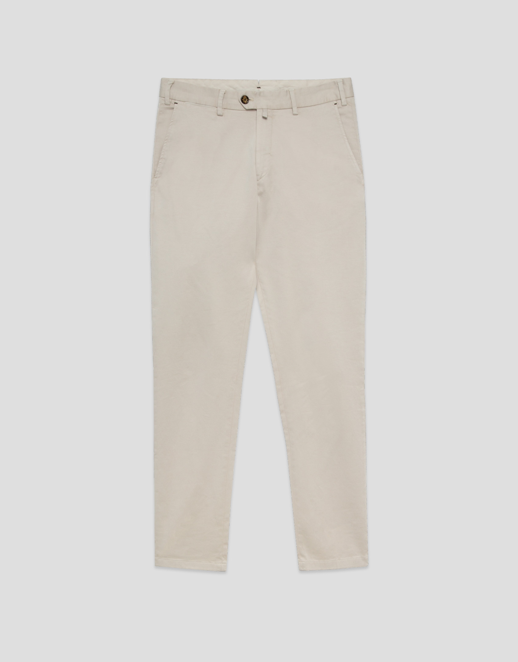 Regular beige dyed cotton chinos - Man - SS2025 | Roberto Verino
