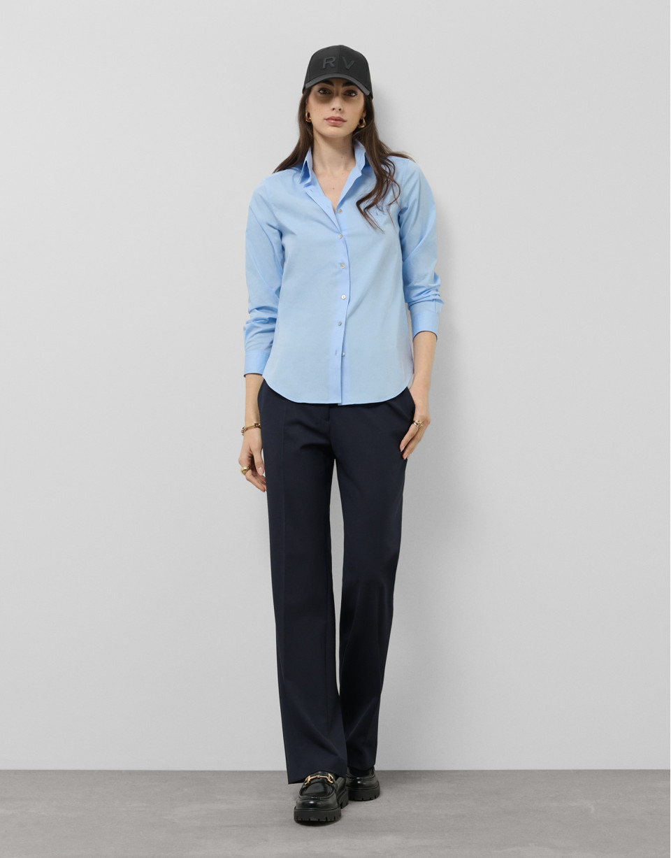 Pantalón recto azul noche - Mujer - PV2025 | Roberto Verino