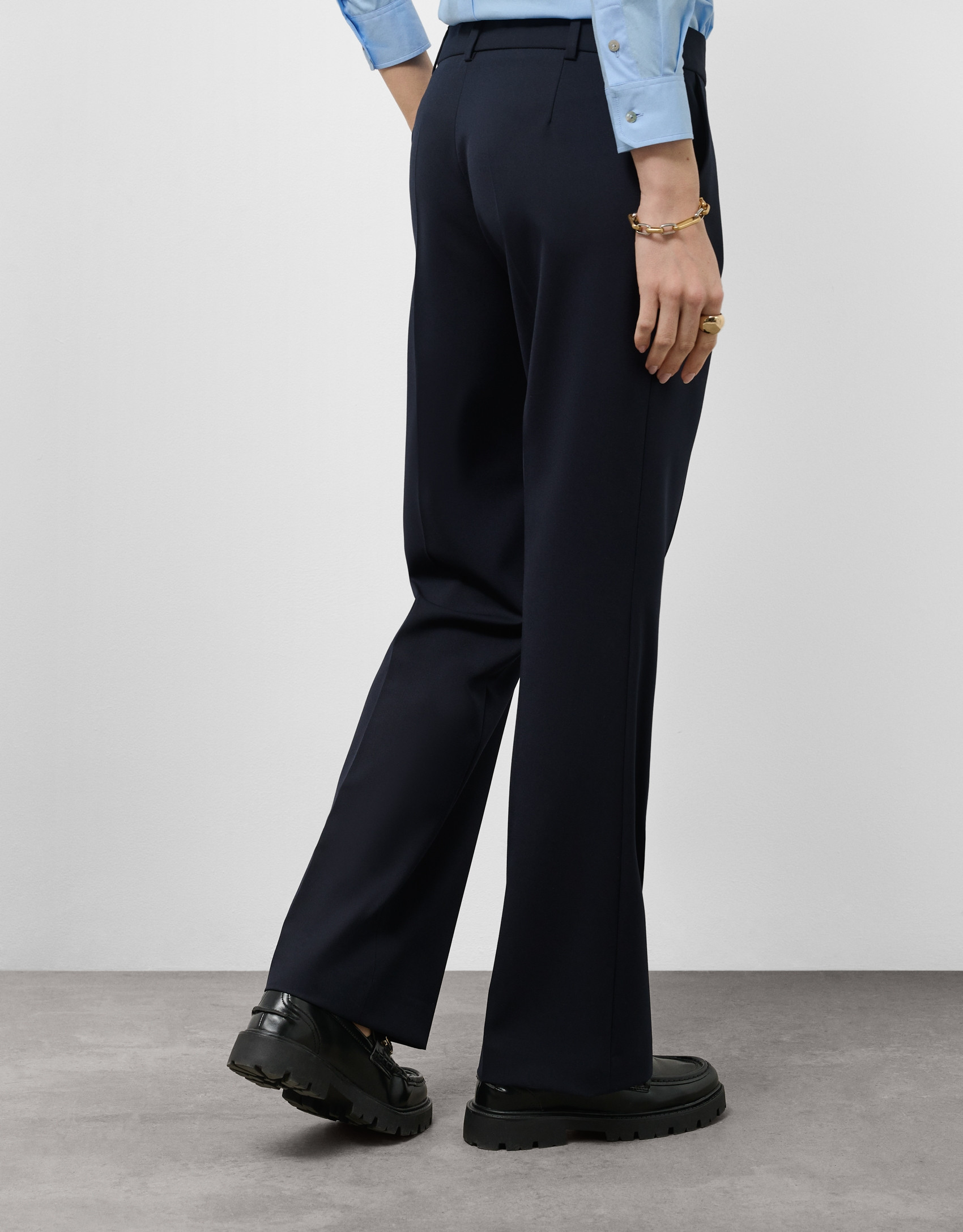 Pantalón recto azul noche - Mujer - PV2025 | Roberto Verino