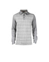 Mix grey diamond intarsia polo shirt
