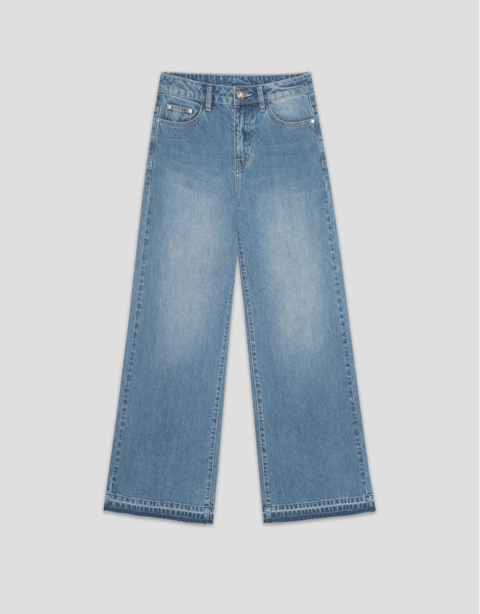 Pantalón ancho vaquero azul claro - Mujer | Roberto Verino