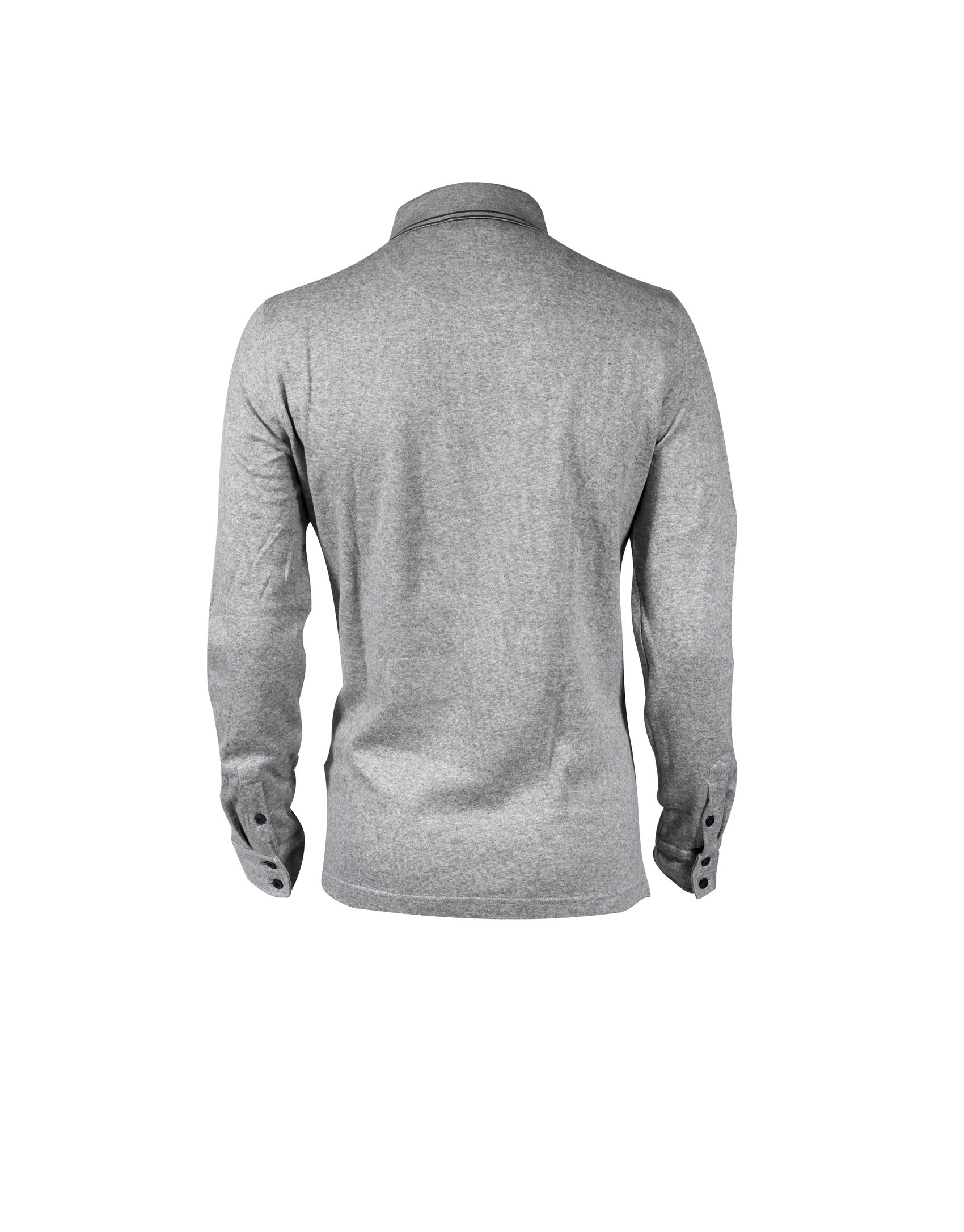 Mix grey diamond intarsia polo shirt