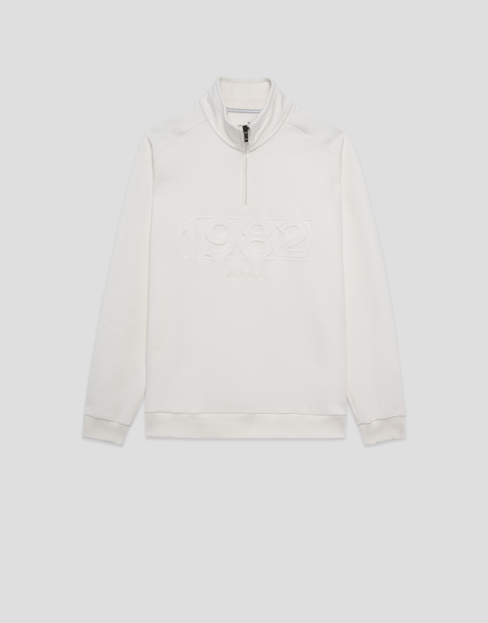 Raw half-zip sweatshirt with logo - Man | Roberto Verino