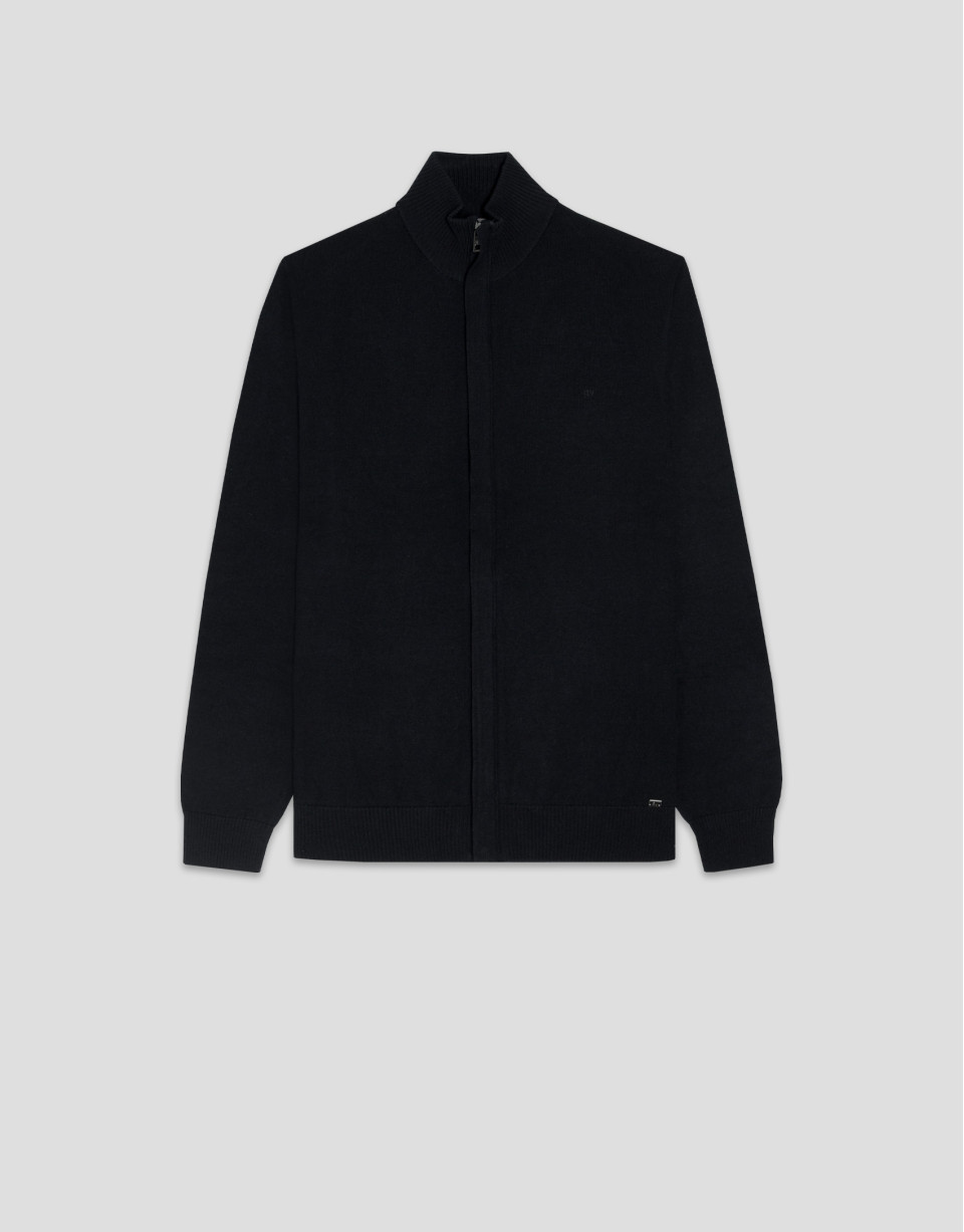 Plain black zipped jacket - Man - SS2025 | Roberto Verino