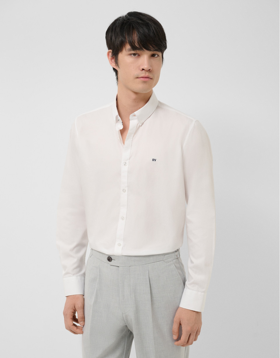 Camisa sport regular oxford blanco óptico | Roberto Verino