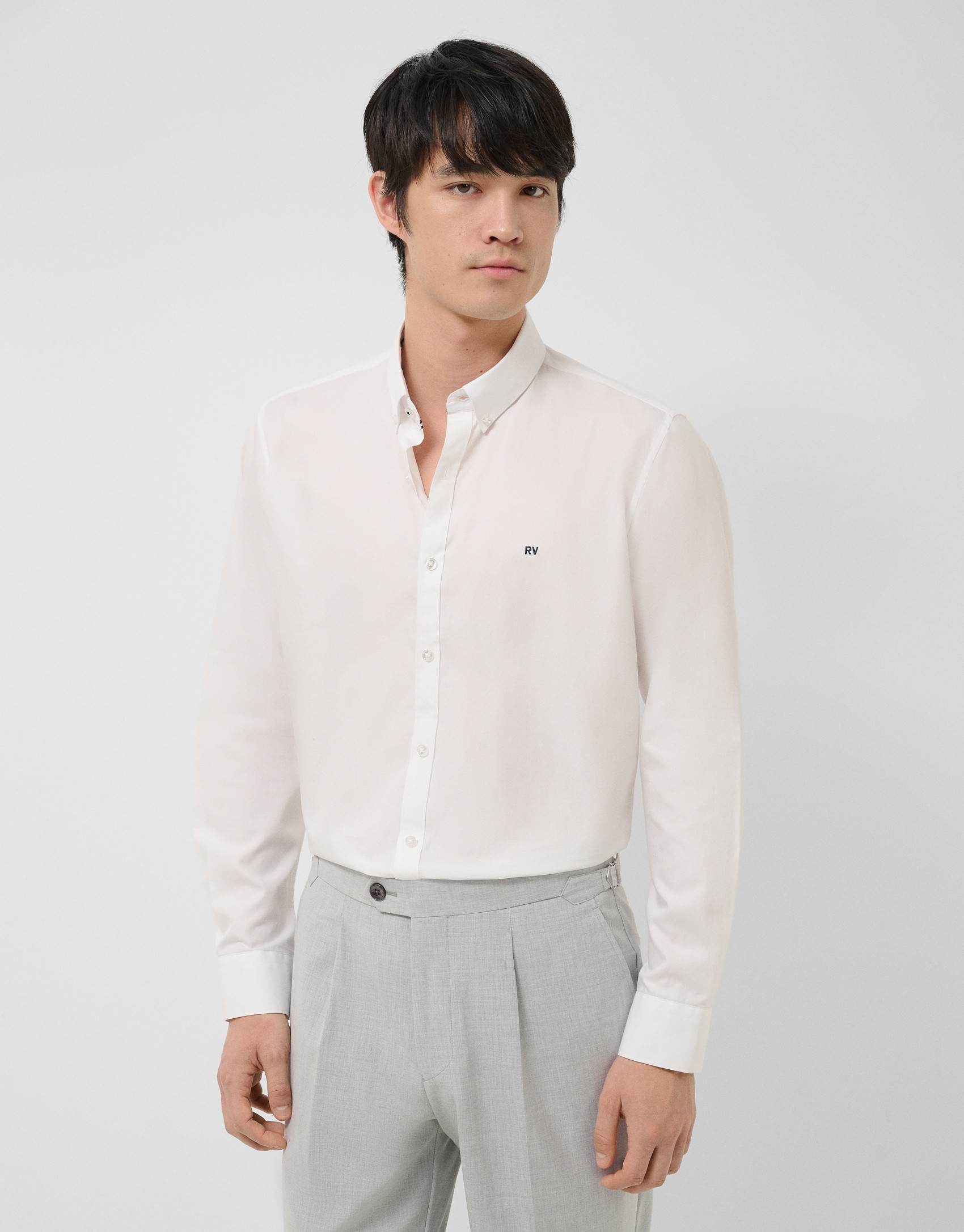 Regular fit optical white Oxford shirt - Man | Roberto Verino