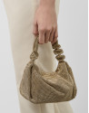 Ariana Crystal Mesh gold clutch bag - Woman | Roberto Verino