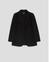 Black blazer with embossed decorative button | Roberto Verino
