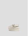 Cinturón estrecho piel saffiano beige - Mujer | Roberto Verino