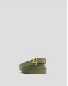 Narrow green saffiano leather belt - Woman | Roberto Verino