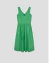 Vestido midi de sisas en algodón verde - Mujer | Roberto Verino