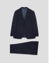 Dark blue regular fit half canvas suit - Man | Roberto Verino
