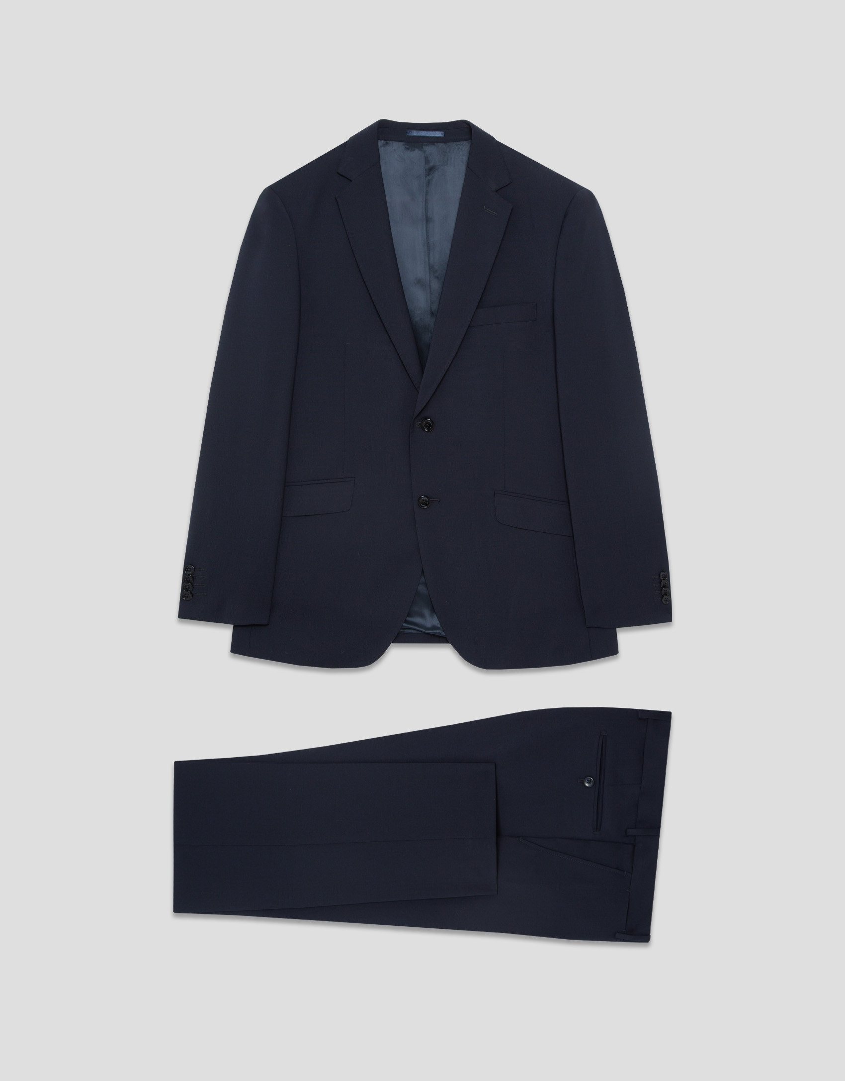 Dark blue regular fit half canvas suit - Man | Roberto Verino
