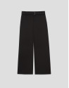 Pantalón ancho fluido twill negro con cinturón | Roberto Verino