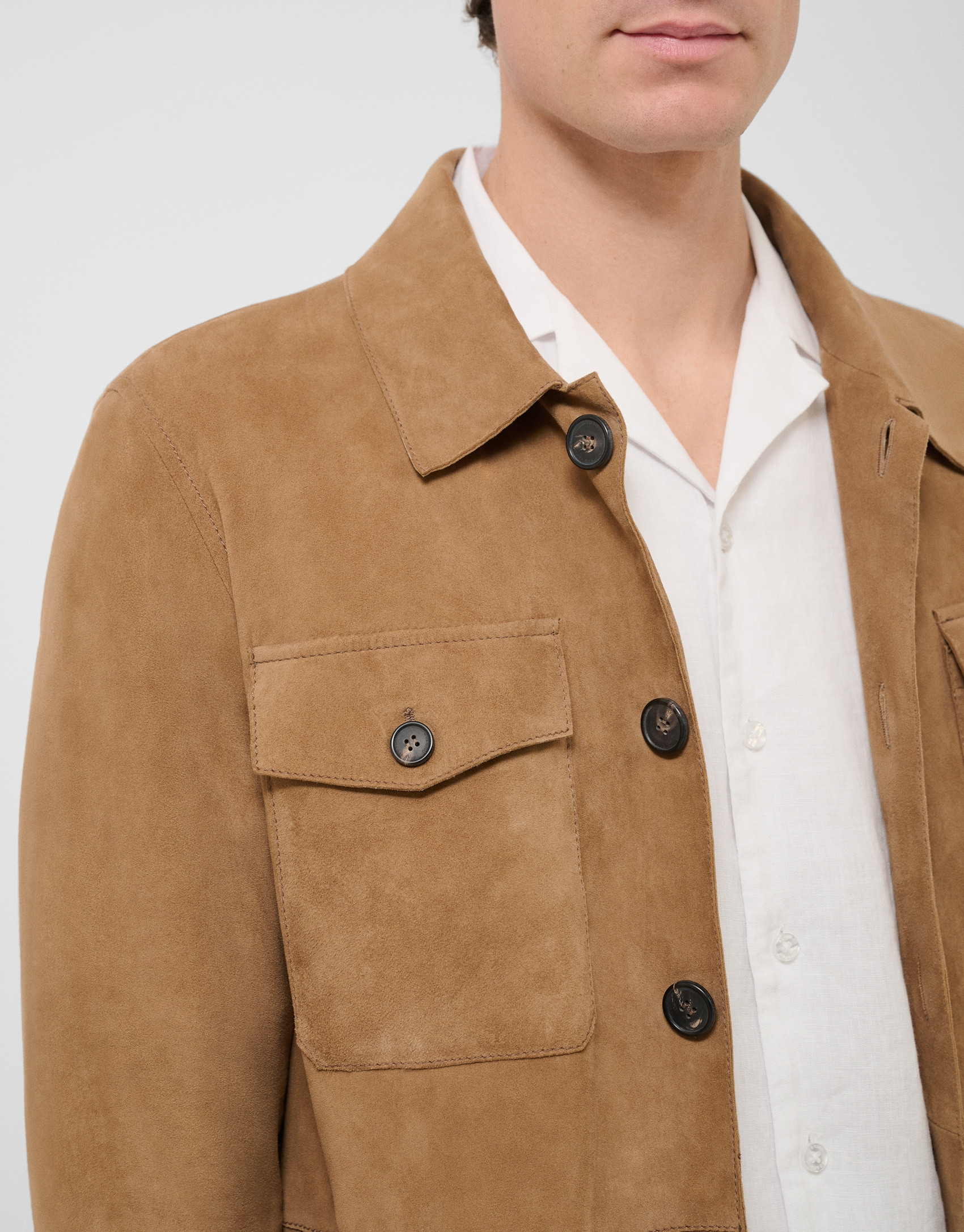 Camel suede safari jacket - Home | Roberto Verino