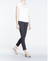 White short sleeve lace front top 
