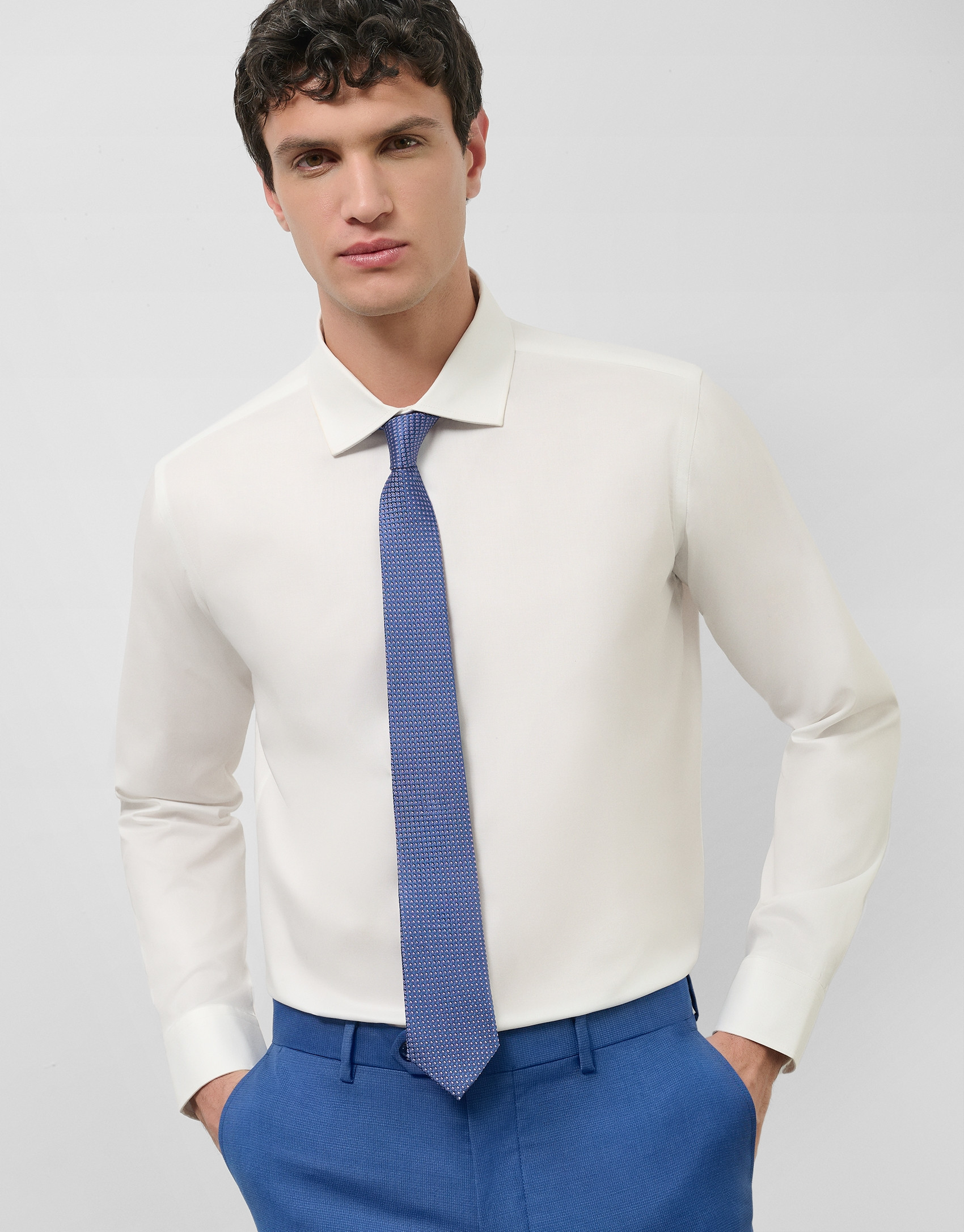 Camisa vestir regular sarga blanca - OI2024 | Roberto Verino