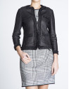 Black  short  gross-grain and chiffon jacket
