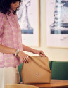 Camel leather Bruni Maxi Tote Bag - Woman | Roberto Verino