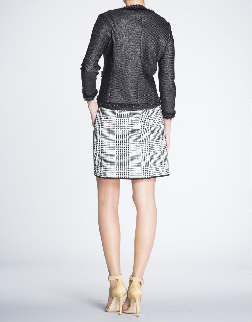Black  short  gross-grain and chiffon jacket
