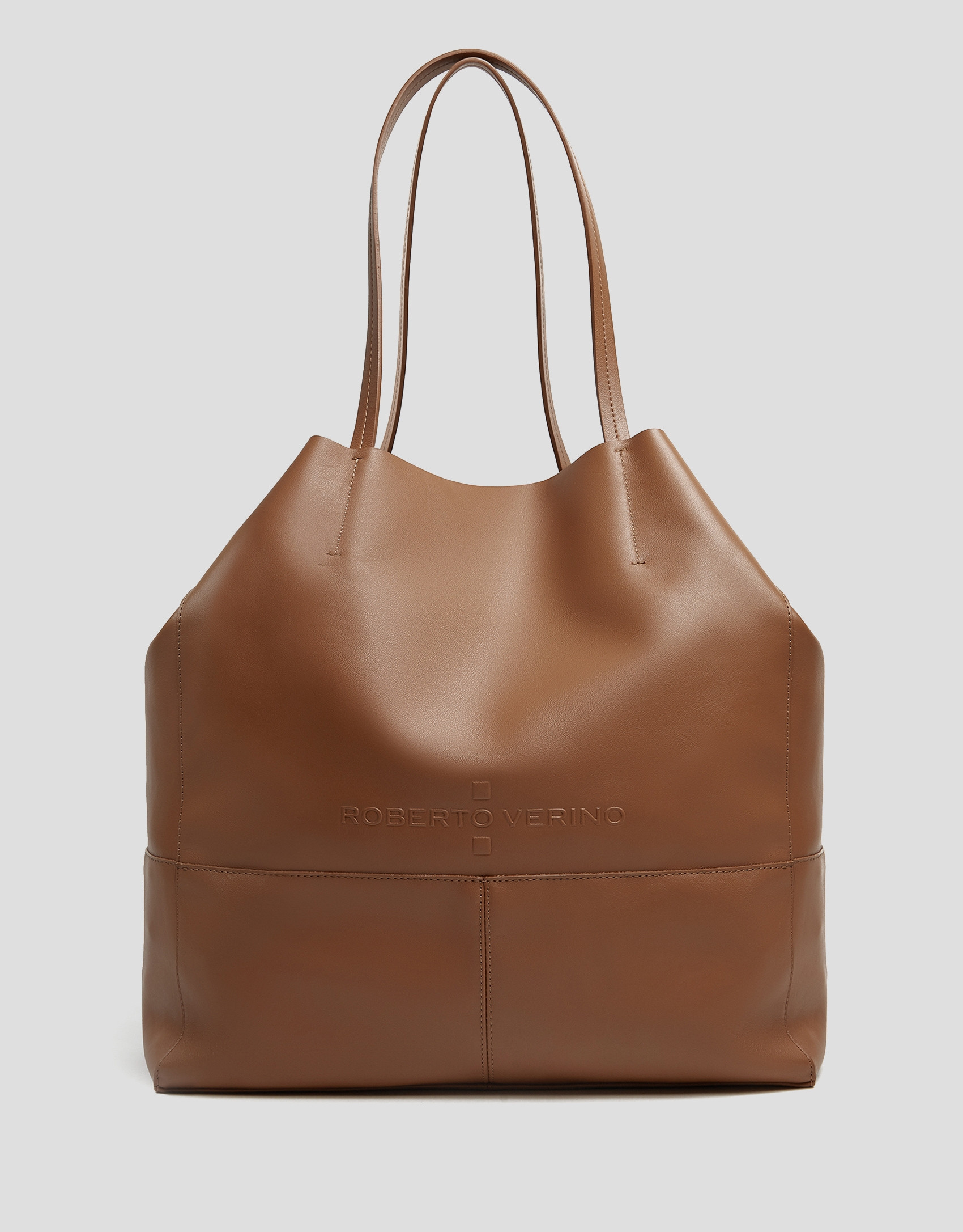 Megan leather shopper bag - Woman - SS2025 | Roberto Verino