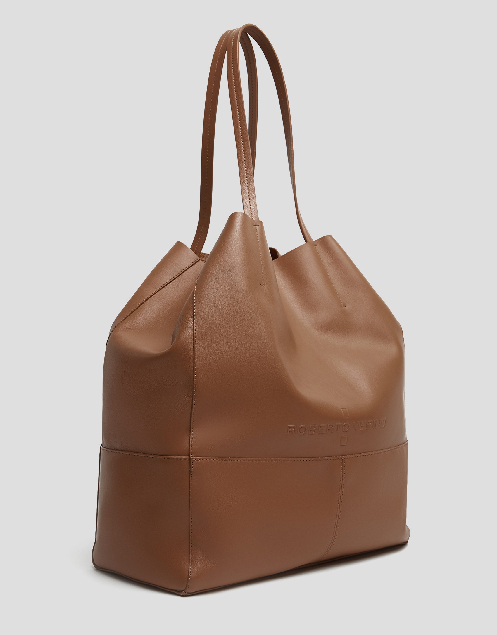 Megan leather shopper bag - Woman - SS2025 | Roberto Verino