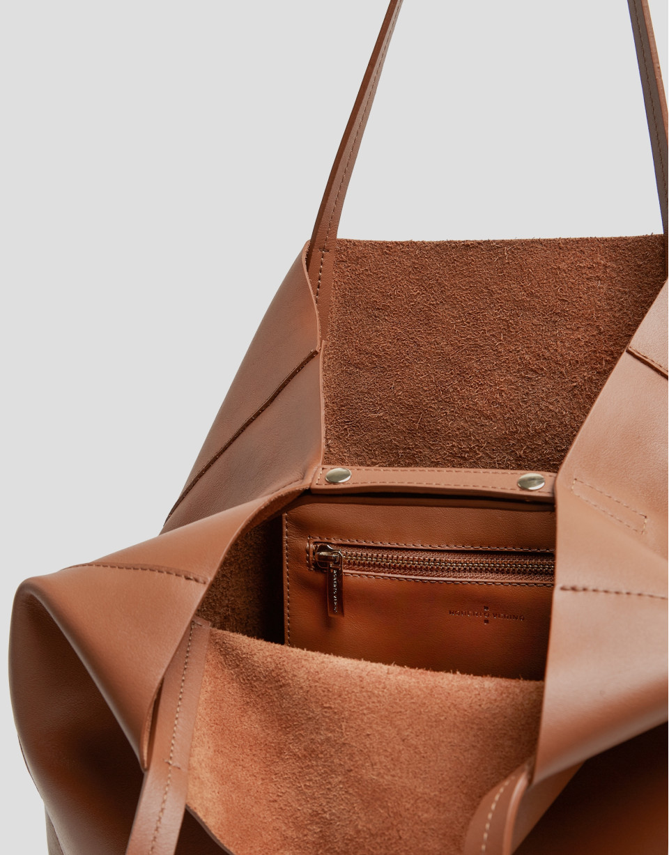 Megan leather shopper bag - Woman - SS2025 | Roberto Verino