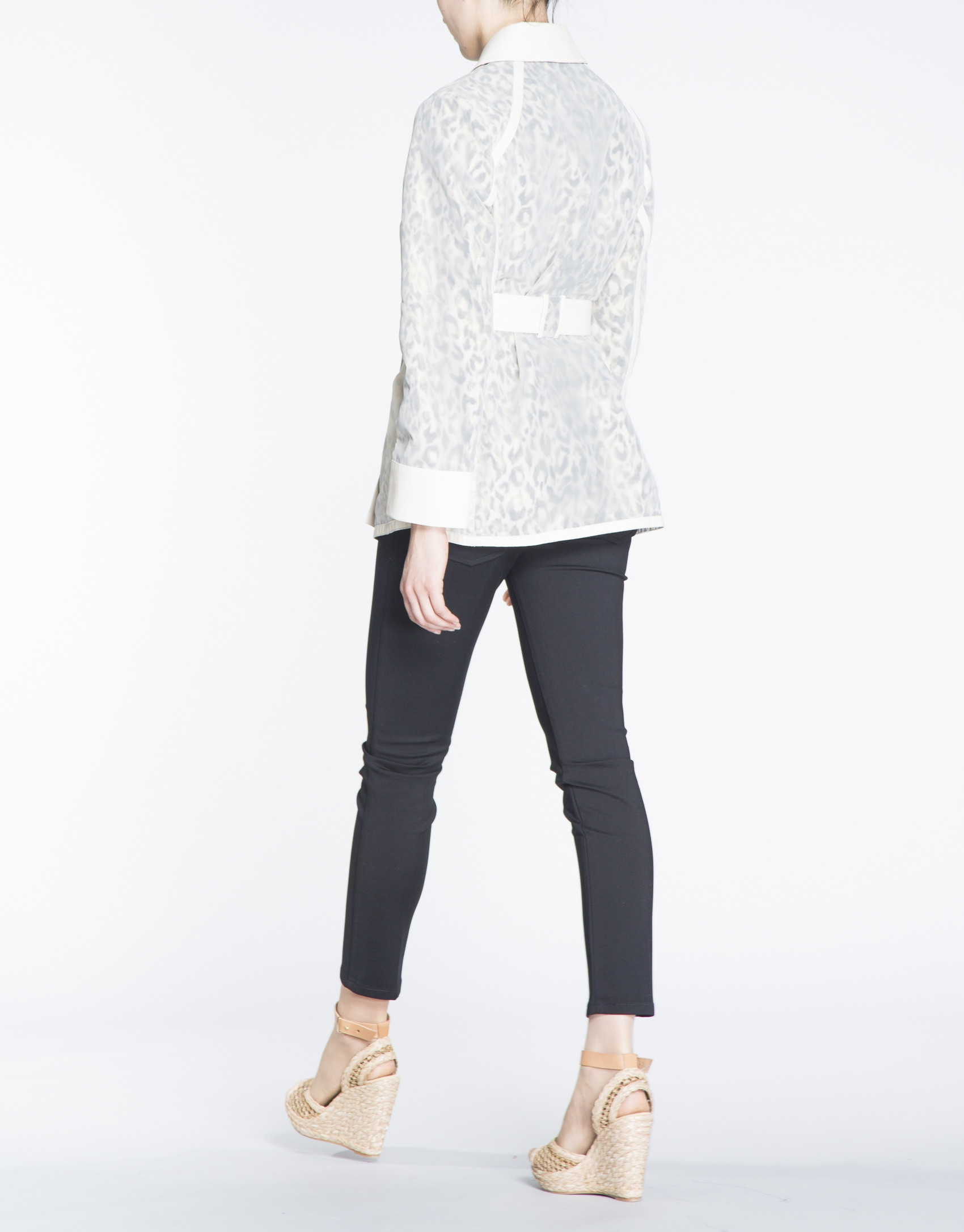 Animal print trench coat
