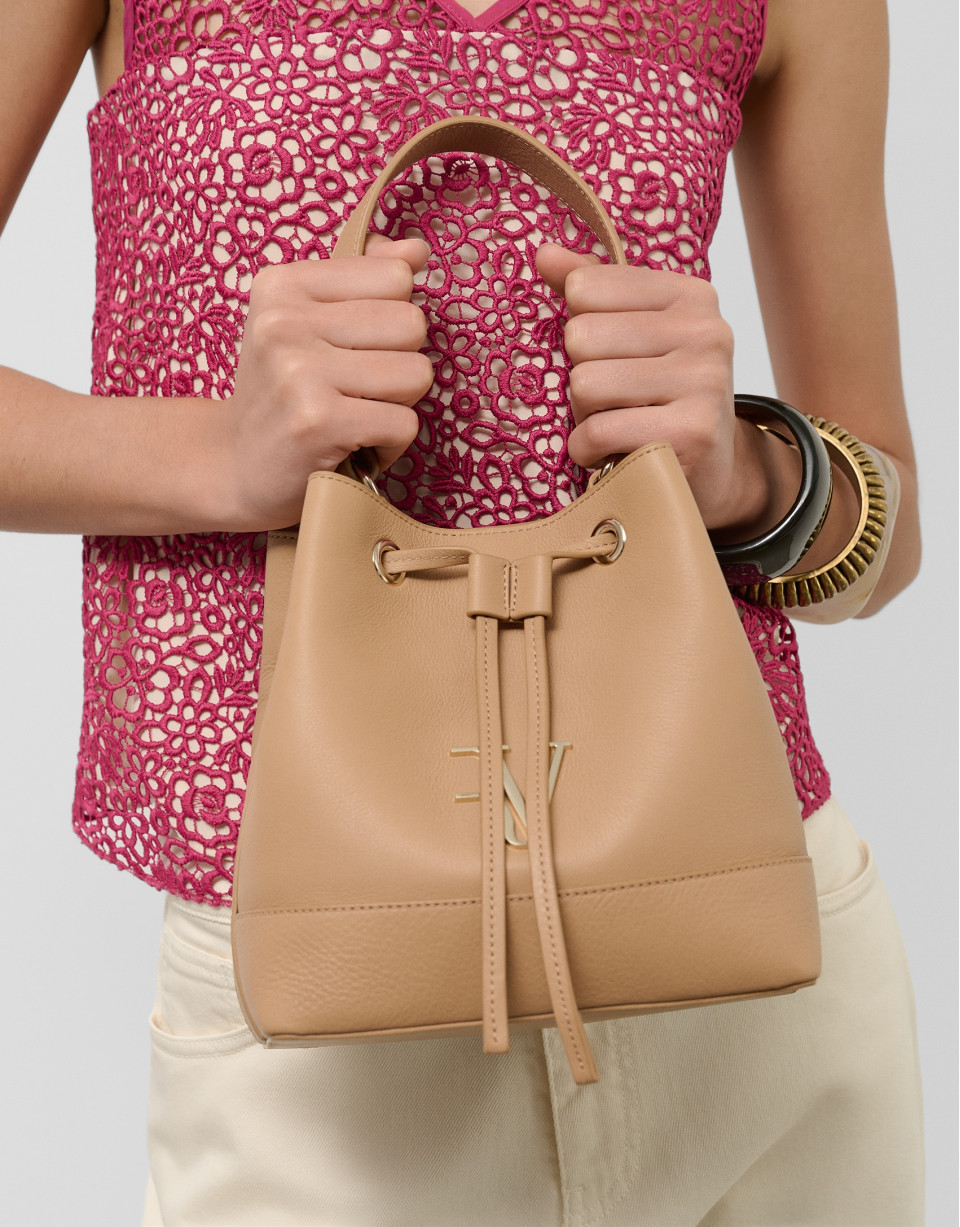 Bolso de mano Valentina Bucket piel cámel | Roberto Verino