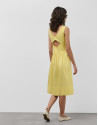Vestido midi de sisas en algodón amarillo | Roberto Verino