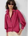 Raspberry taffeta blouse - Woman - SS2025 | Roberto Verino
