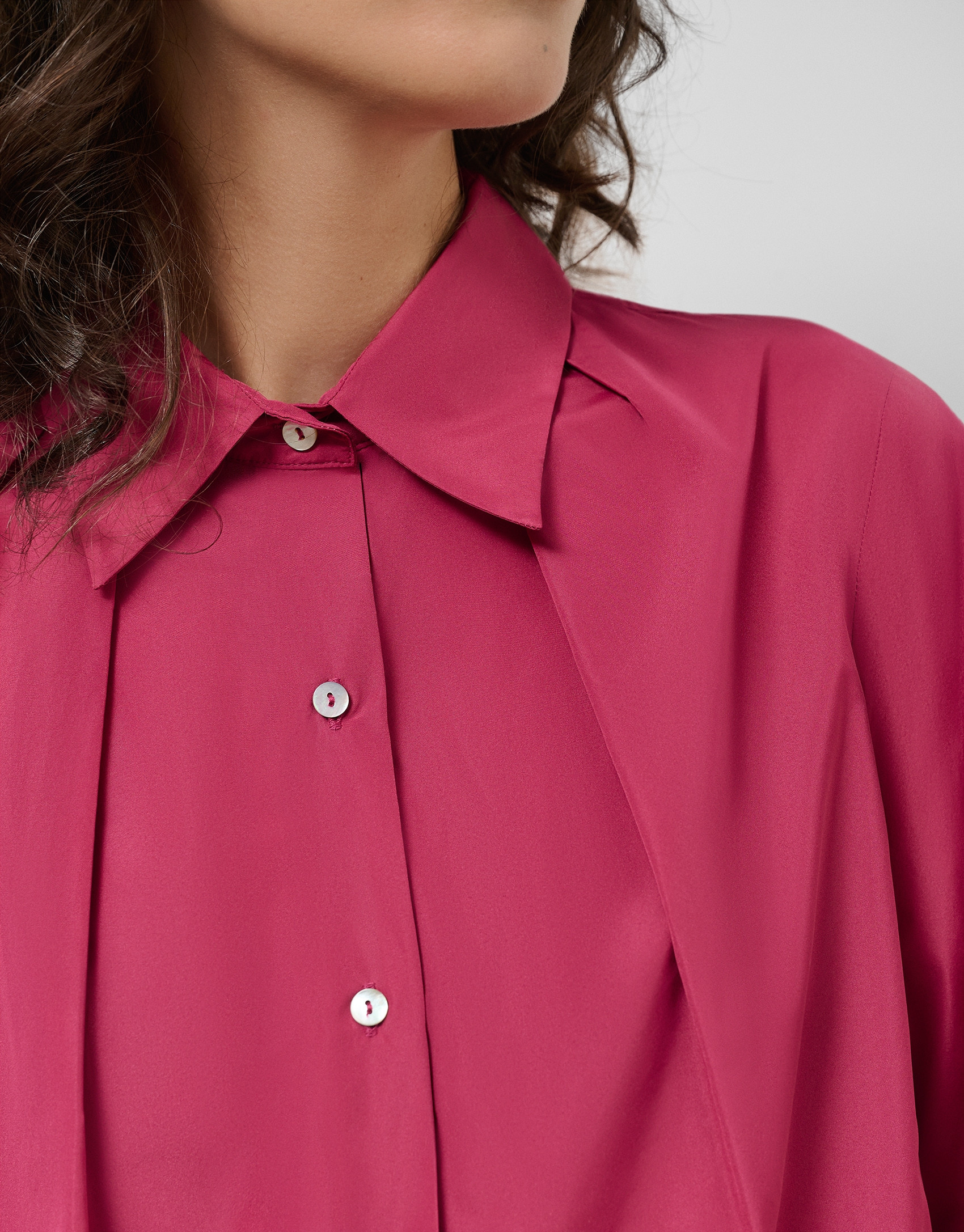 Raspberry taffeta blouse - Woman - SS2025 | Roberto Verino