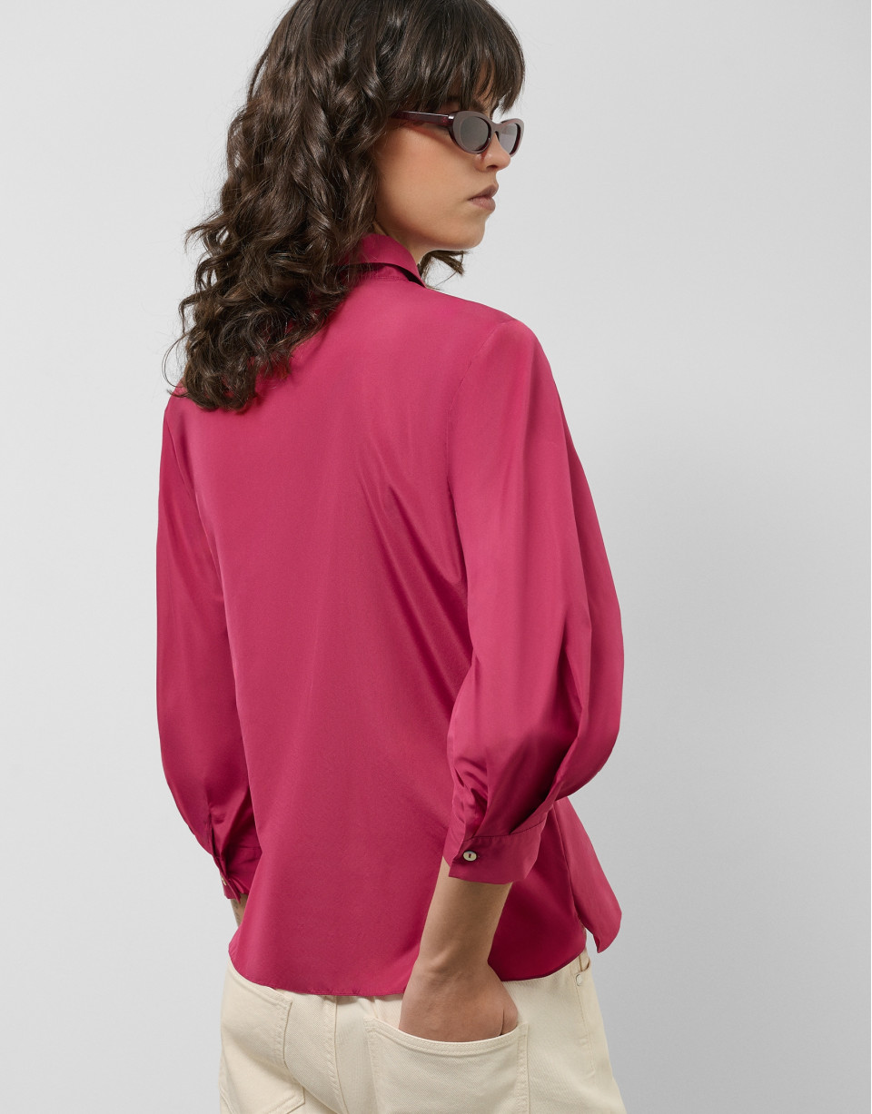 Raspberry taffeta blouse - Woman - SS2025 | Roberto Verino