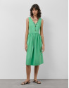 Vestido midi de sisas en algodón verde - Mujer | Roberto Verino