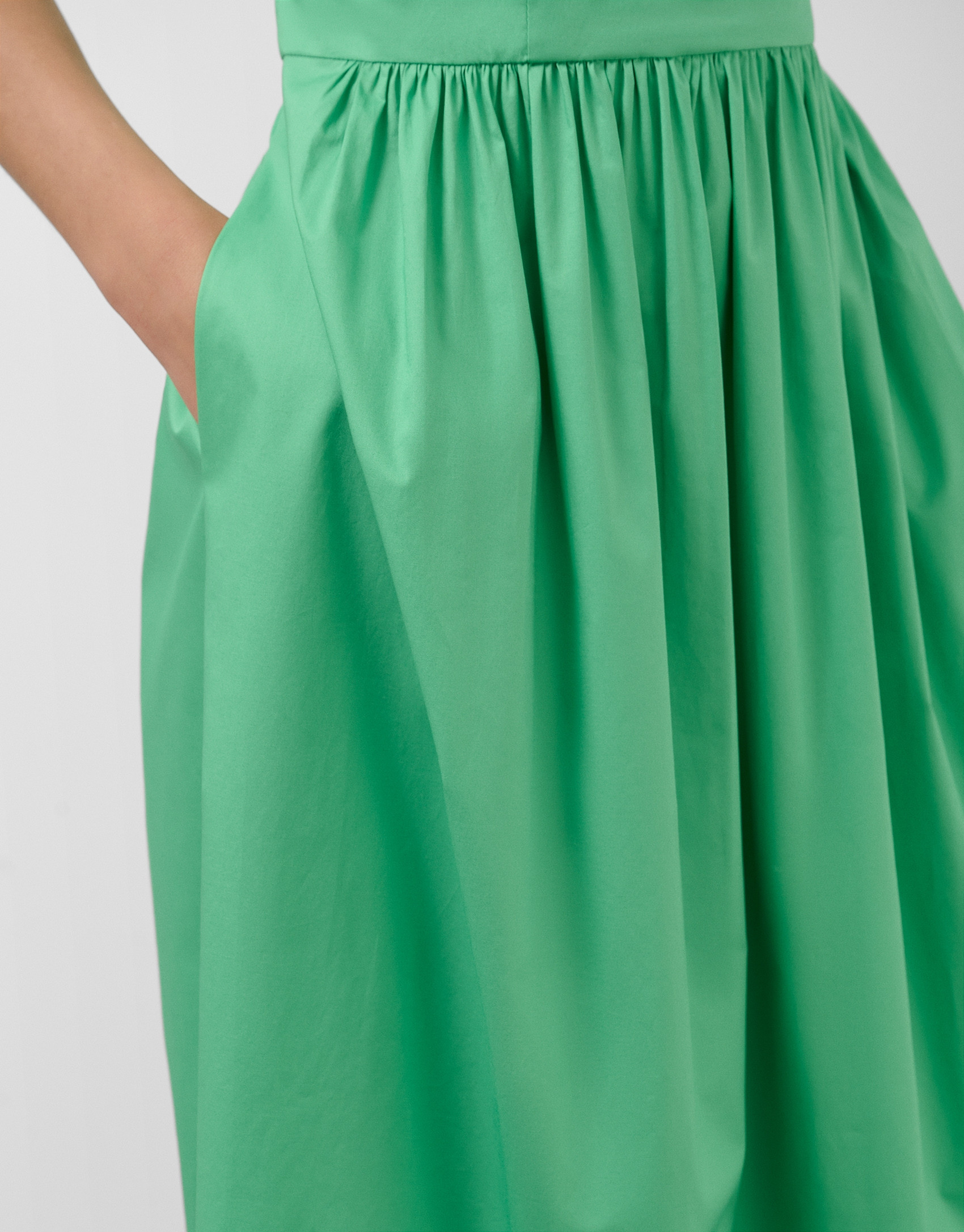 Vestido midi de sisas en algodón verde - Mujer | Roberto Verino