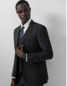 Dark grey fake plain slim fit half canvas suit | Roberto Verino