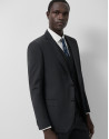 Dark grey fake plain slim fit half canvas suit | Roberto Verino