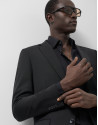 Slim fit half canvas suit in plain black - Man | Roberto Verino