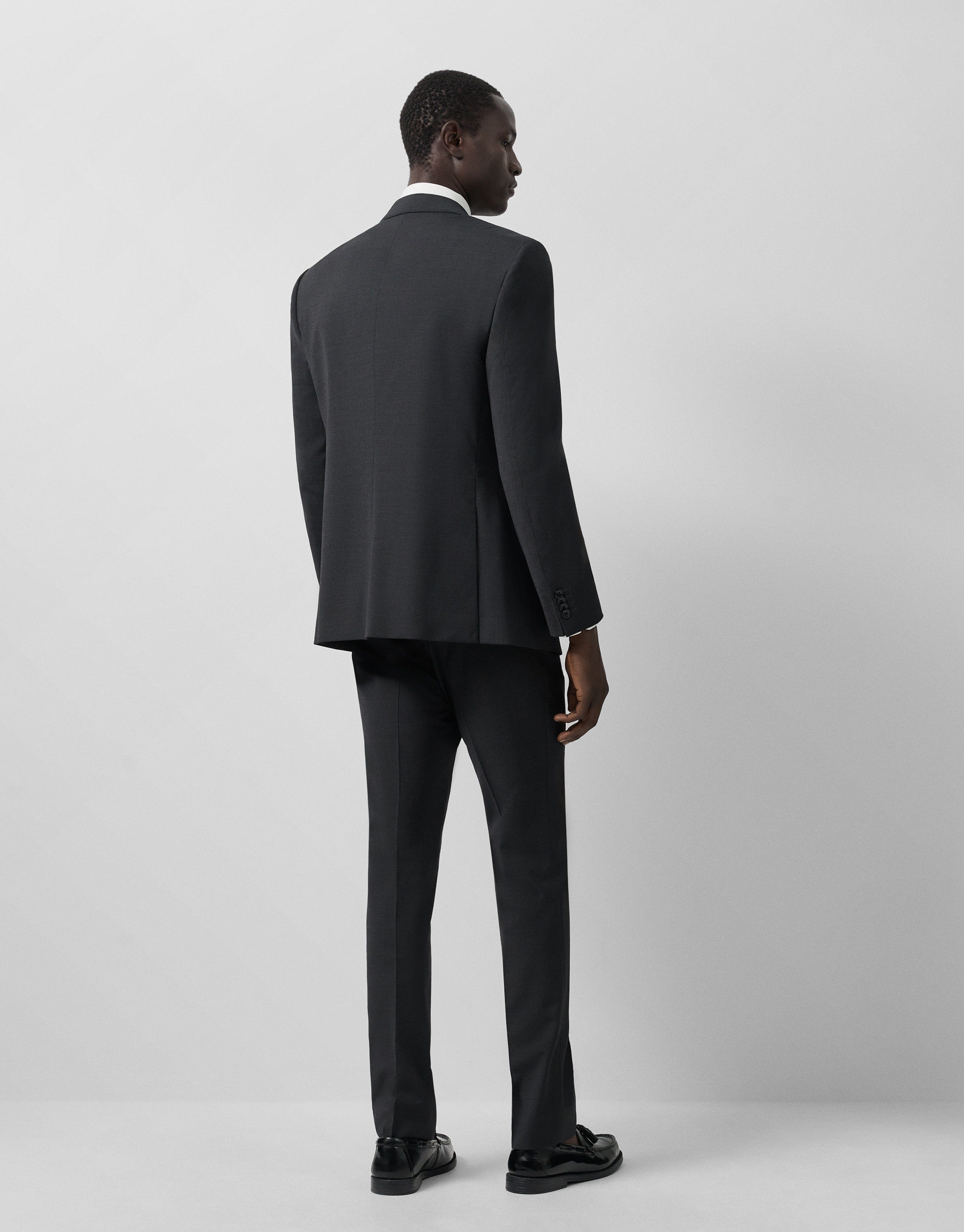 Traje half canvas slim fit liso gris oscuro | Roberto Verino