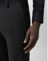 Slim fit half canvas suit in plain black - Man | Roberto Verino