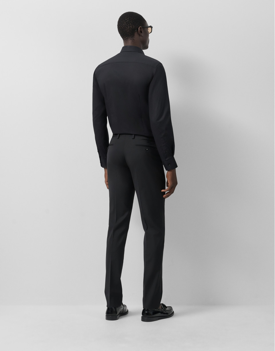 Traje half canvas slim fit liso negro - Hombre | Roberto Verino