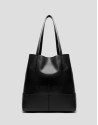 Bolso shopper Megan Midi piel negra - Mujer | Roberto Verino