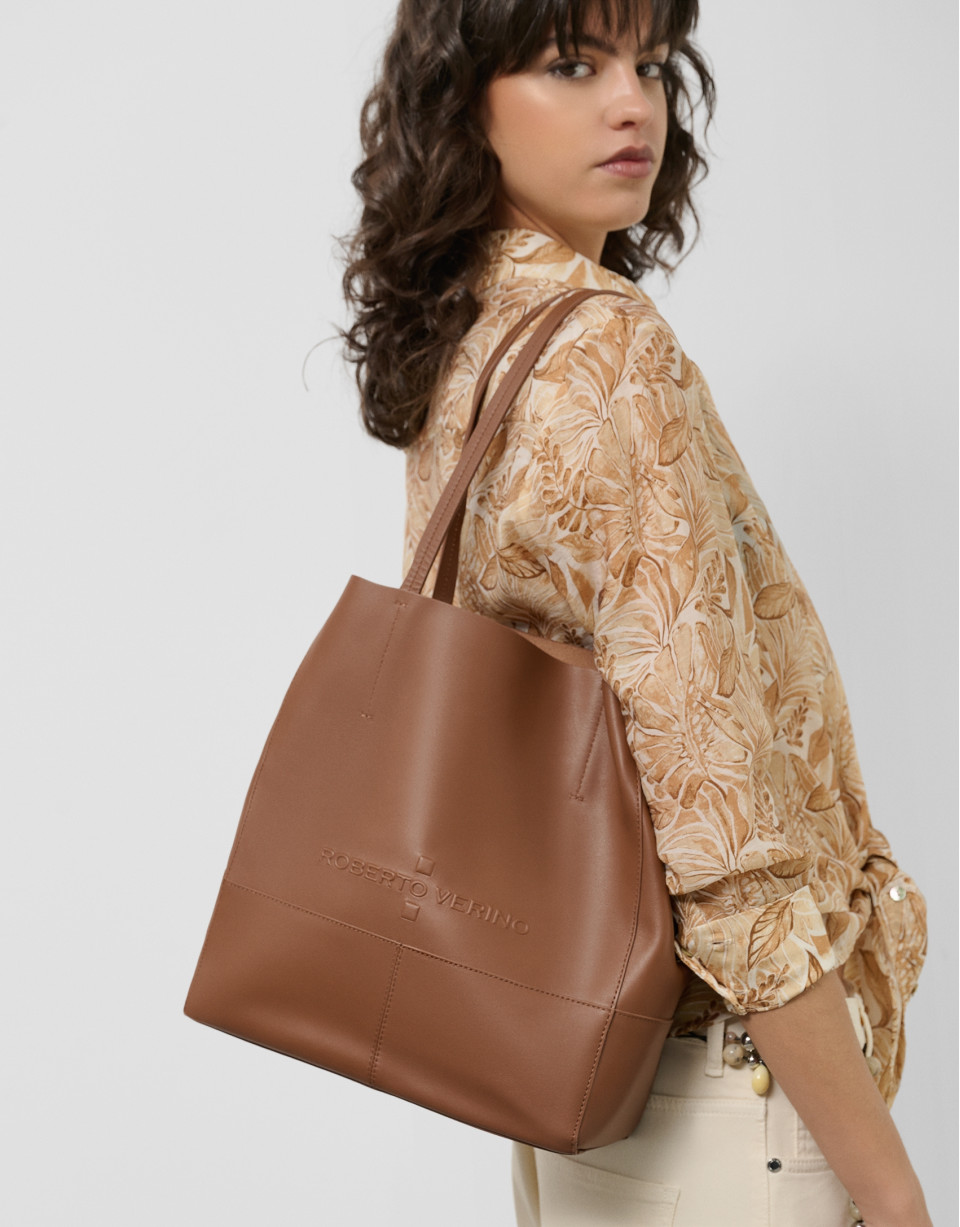 Bolso shopper Megan Midi piel cuero - Mujer | Roberto Verino